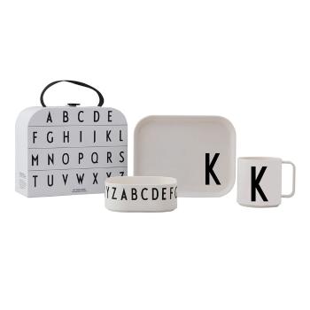 Set de luat masa pentru copii din 3 piese cu valiză Design Letters Classics K