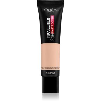 L’Oréal Paris Infallible 24H Matte Cover machiaj matifiant de lungă durată culoare 25 Rose Ivory 30 ml