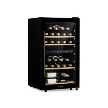 Klarstein Barossa 34 Duo, frigider de vin, 2 zone, 34 de sticle, ușă din sticlă, negru