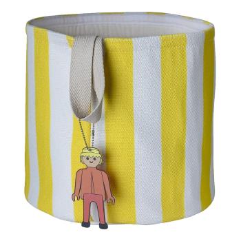 Coș de jucării pentru copii galben din material textil ø 30x28 cm Stripes – Playmobil