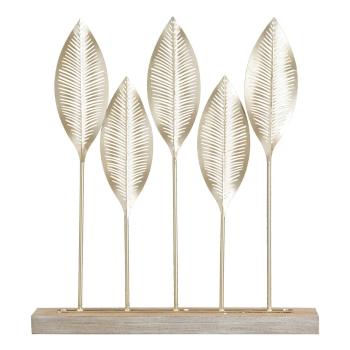 Statuetă decorativă Mauro Ferretti Shot Leaf, auriu