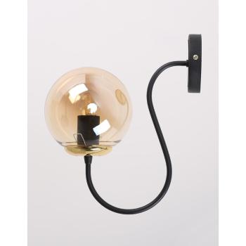 Aplică de perete galben ocru/neagră ø 15 cm Oslo – Squid Lighting