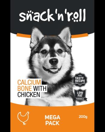 SNACK &amp; ROLL Calcium Bone with Chicken recompense pentru caini, oase cu pui si calciu 200 g