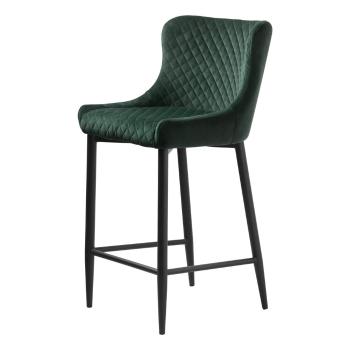 Scaun de bar verde din catifea (înălțime șezut 77 cm) Ottowa – Unique Furniture