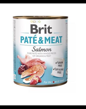 BRIT Pate&amp;Meat salmon 800 g Hrana umeda caine adult, cu somon