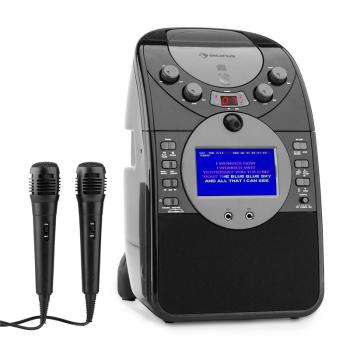Auna Ecrankaraoke - Camera CD USB SD MP3 inclusiv. 2 x microfon negru