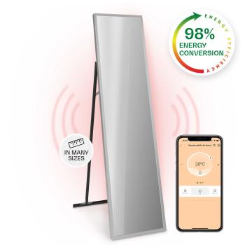 Klarstein La Palma 900 smart, încălzitor, infraroșu, 40x160cm, 900W, partea frontală cu oglindă