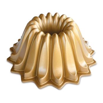 Formă pentru chec bundt / guguluf Nordic Ware Lotus, 1,2 l, auriu