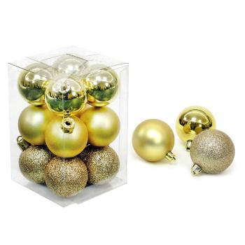 Set 12 decorațiuni de Crăciun Unimasa Navidad, auriu