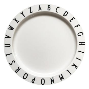 Farfurie pentru copii Design Letters Eat & Learn, ø 20 cm, alb