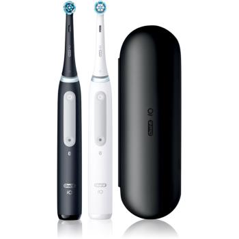 Oral B iO 4 DUO periuta de dinti electrica cu trusă de călătorie Black & White