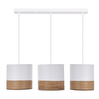 Lustră albă cu furnir și abajur textil ø 15 cm Bianco – Candellux Lighting