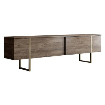 Comodă TV în culoare naturală cu aspect de lemn de nuc 180x30 cm Luxe – Kalune Design