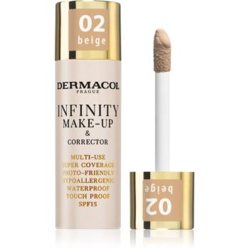 Dermacol Infinity fond de ten cu acoperire ridicată SPF 15 culoare 02 Beige 20 g