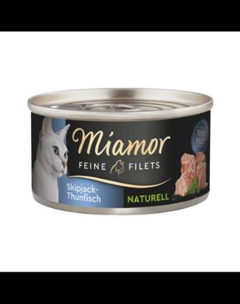 MIAMOR Feine Filets Naturell Skipjack Tuna 80g ton Skipjack in sos propriu, hrana pisica