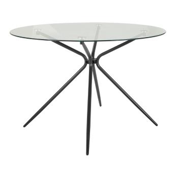 Masă de dining rotundă cu blat din sticlă ø 110 cm Silvie – Støraa