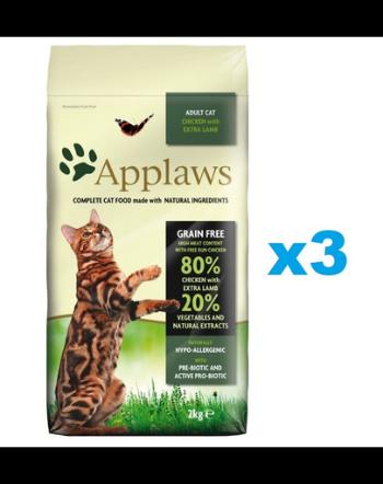 APPLAWS Cat Adult Chicken and Lamb 6 kg (3x2 kg) Mancare pisica, cu pui si miel