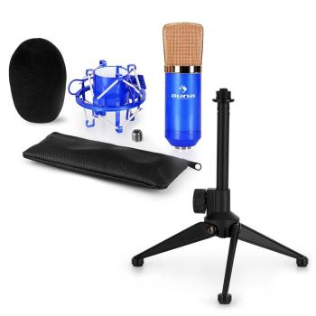Auna CM00BG, set de microfon V1, microfon negru-auriu de studio cu păianjen, stativ de masă