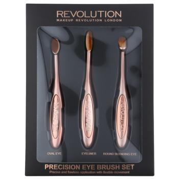 Makeup Revolution Pro Precision Brush set perii machiaj pentru ochi 3 buc