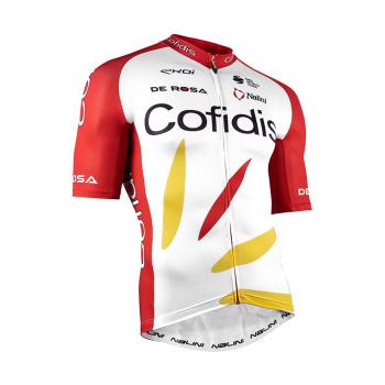 
                 NALINI Tricou de ciclism cu mânecă scurtă - COFIDIS 2021 - alb/roșu  
            