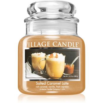 Village Candle Salted Caramel Latte lumânare parfumată  (Glass Lid) 389 g