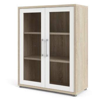 Bibliotecă modulară albă/cu aspect de lemn de stejar 89x113 cm Prima – Tvilum