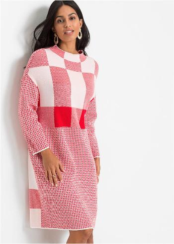 Rochie tricotată stil color-blocking