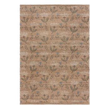 Covor în culoare naturală țesut manual din amestec de iută 200x290 cm Ariana Jute Floral – Flair Rugs