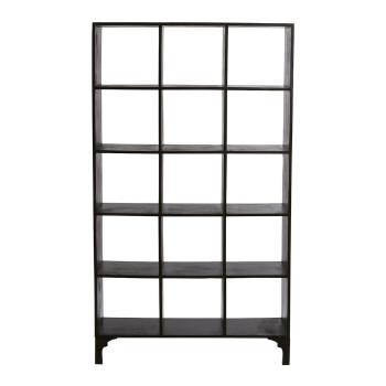 Bibliotecă neagră din lemn  de mango 106x190 cm Rayna – Light & Living