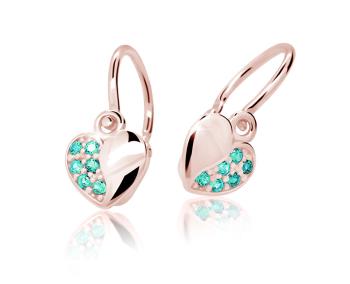 Cutie Jewellery Cercei pentru copii din aur roz C2160-10-X-4 verde deschis