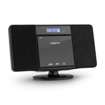 OneConcept V-13 BT, sistem stereocu CD MP3 USB Bluetooth radio și ceas cu alarmă, montare pe perete