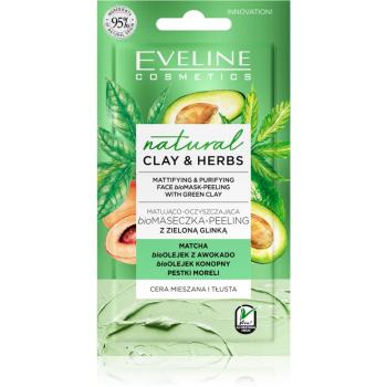 Eveline Cosmetics Natural Clay & Herbs masca facială pentru curatarea tenului 8 ml
