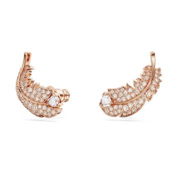 Swarovski Cercei lungi bronz 2 in 1 Pană cu cristale Nice 5663490