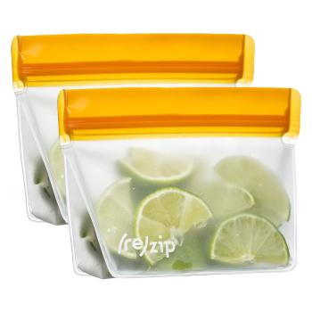 Set de 2 pungi pentru alimente (re)zip Essential, 230 ml, portocaliu