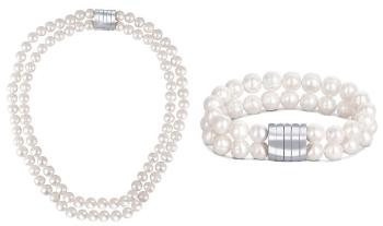 JwL Luxury Pearls Set avantajos de bijuterii cu perle JL0598 și JL0656 (brățară, colier)