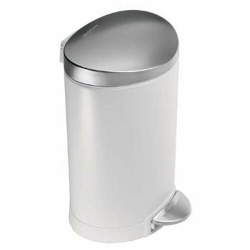 Coș semirotund Simplehuman cu pedală 6 l, alb