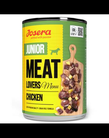 JOSERA Meat Lovers Junior Menu cu pui pentru catelusi 6x400g conserve