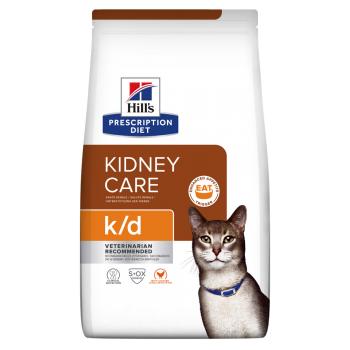 HILL'S Prescription Diet k/d Kidney Care, Pui, dietă veterinară pisici, hrană uscată, sistem renal, 3kg