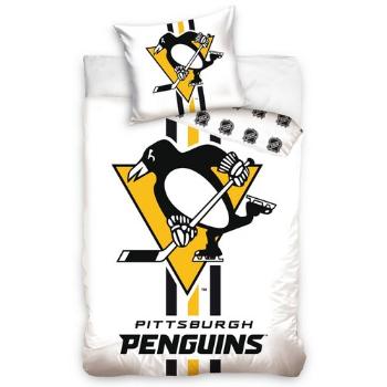 Lenjerie de pat NHL Pittsburgh Penguins White, din bumbac, 140 x 200 cm, 70 x 90 cm