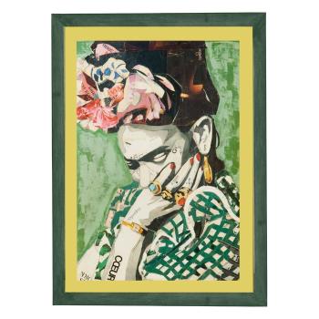 Tablou cu ramă pentru perete Surdic Green Frida, 30 x 40 cm