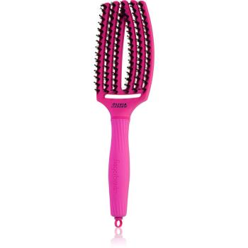 Olivia Garden Fingerbrush ThinkPink perie de tip paletă cu peri de nailon și de mistreț Neon Pink 1 buc