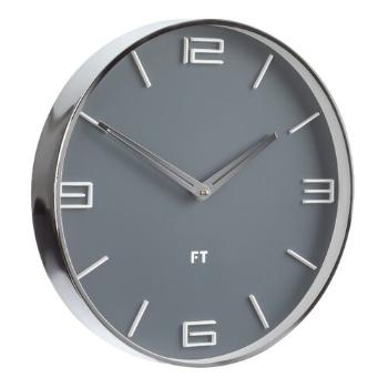 Ceas de perete Future Time FT3010GY Flat Grey,  de design, diam. 30 cm