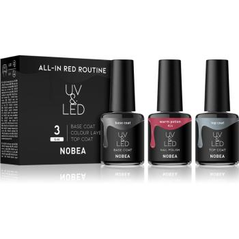 NOBEA UV & LED All-in Red Routine set de lacuri de unghii 3 x 6 ml