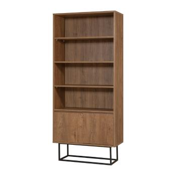 Bibliotecă în culoare naturală cu aspect de lemn de nuc 80x182 cm Rodez – Kalune Design