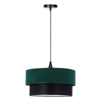 Lustră în culoarea petrolului-neagră cu abajur textil ø 35 cm Solanto – Candellux Lighting