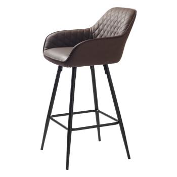 Scaun de bar maro închis din imitație de piele (înălțime șezut 67 cm) Milton – Unique Furniture