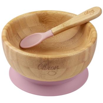 Citron Bamboo Bowl castron cu ventuză Blush Pink 300 ml