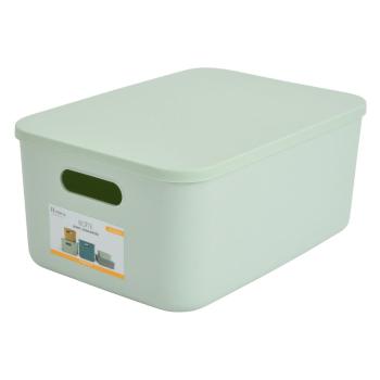 Cutie de depozitare verde-deschis din plastic cu capac 35,5x25,5x16 cm – Homéa