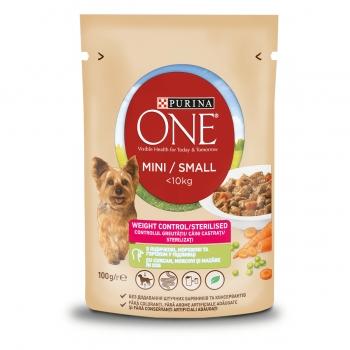 PURINA One Mini Controlul Greutății, Curcan cu Orez, plic hrană umedă câini, (în sos), 100g