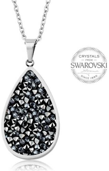 Levien Colier strălucitor cu cristale SS Rocks Pear 24 metal gri